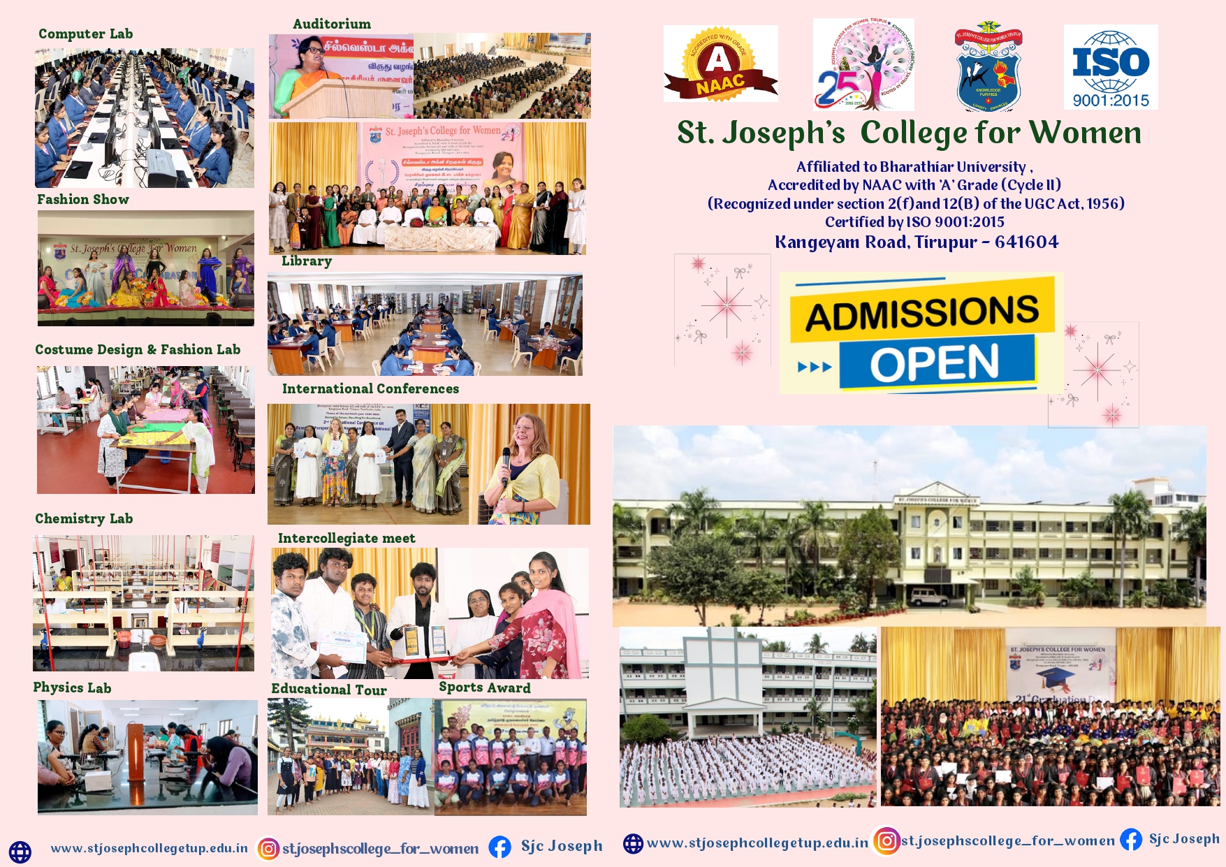 St. Joseph's College for Women prospectus document, first spread